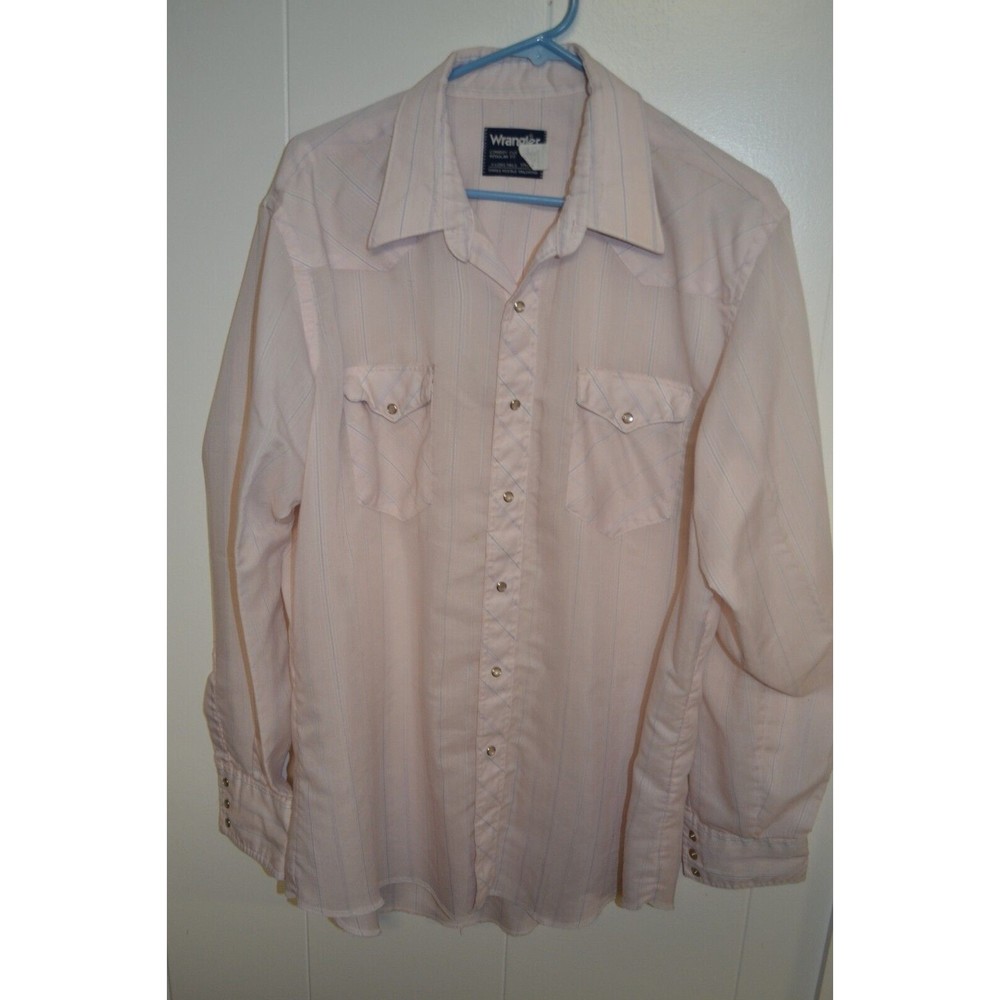 Vintage Wrangler Pink Cowboy Cut X-long Tails Men’s Sz 17 1/2 X 35"